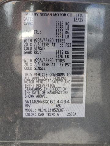 5N1AR2MM8GC614494 - 2016 NISSAN PATHFINDER S ნაცრისფერი ფოტო 13