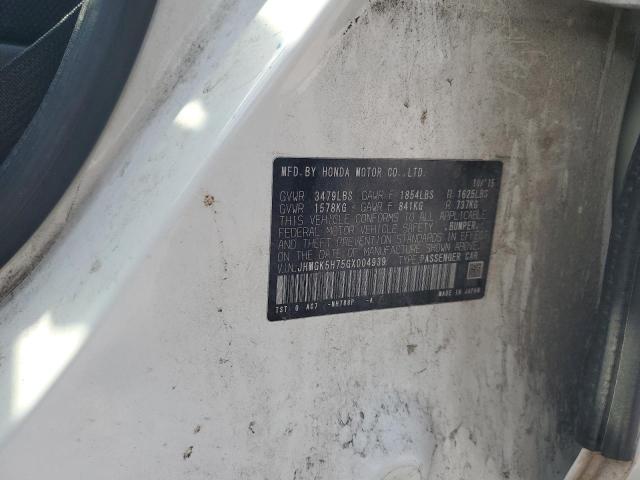 JHMGK5H75GX004939 - 2016 HONDA FIT EX WHITE photo 12