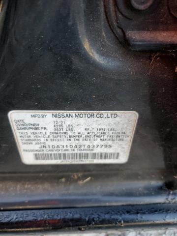 JN1DA31D42T437795 - 2002 NISSAN MAXIMA GLE BLACK photo 12