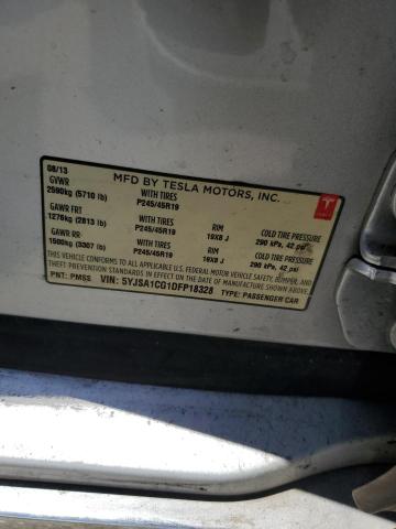 5YJSA1CG1DFP18328 - 2013 TESLA MODEL S Արծաթագույն լուսանկար 12