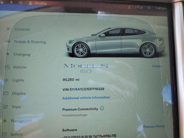 5YJSA1CG1DFP18328 - 2013 TESLA MODEL S Արծաթագույն լուսանկար 9