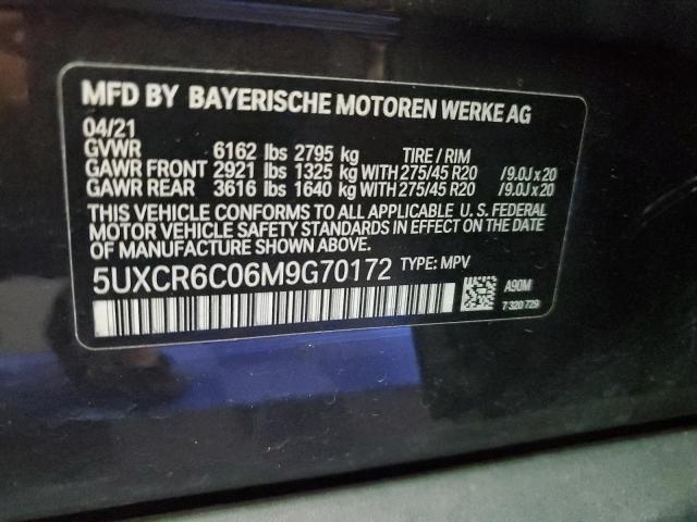 5UXCR6C06M9G70172 - 2021 BMW X5 XDRIVE40I BLACK photo 13