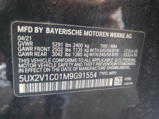 5UX2V1C01M9G91554 - 2021 BMW X4 XDRIVE30I BLACK photo 13