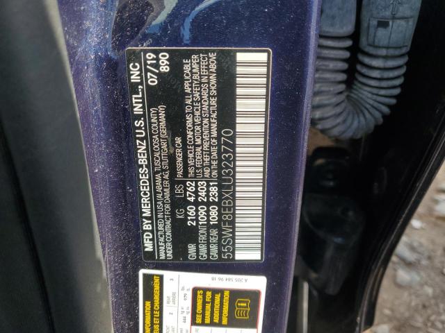55SWF8EBXLU323770 - 2020 MERCEDES-BENZ C 300 4MATIC BLUE photo 12