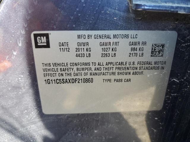 1G11C5SAXDF210860 - 2013 CHEVROLET MALIBU 1LT 蓝色 照片 12