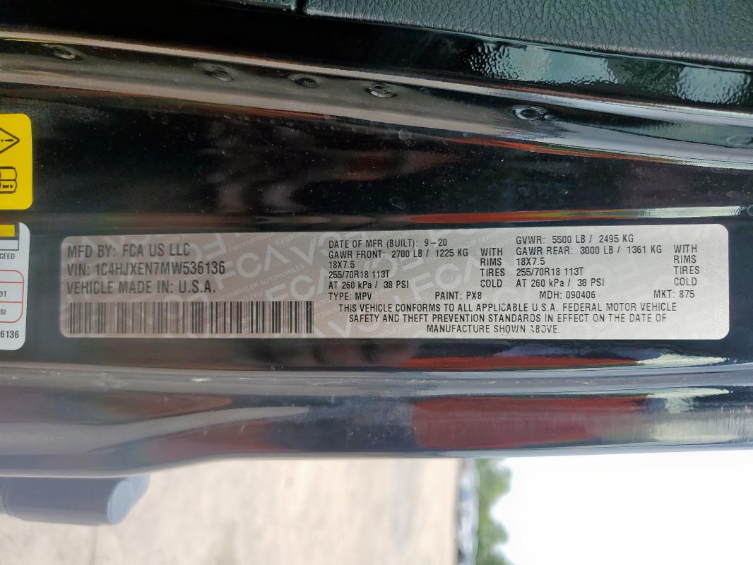 1C4HJXEN7MW536136 - 2021 JEEP WRANGLER UNLIMITED SAHARA BLACK photo 14