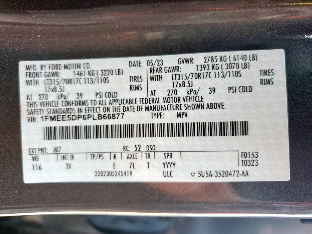 1FMEE5DP6PLB66877 - 2023 FORD BRONCO BASE GRAY photo 12