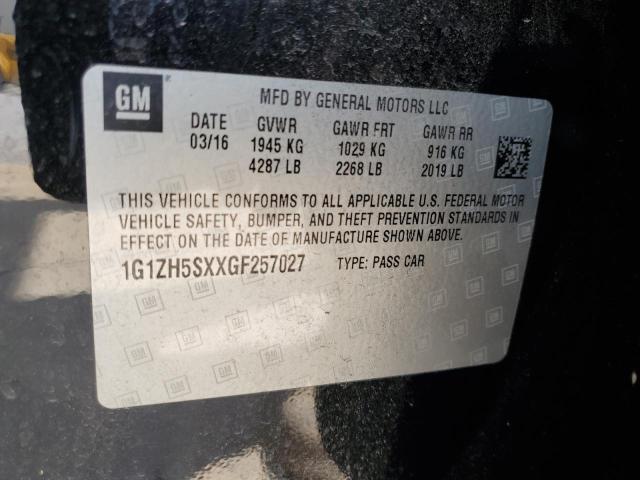 1G1ZH5SXXGF257027 - 2016 CHEVROLET MALIBU PREMIER BLACK photo 12