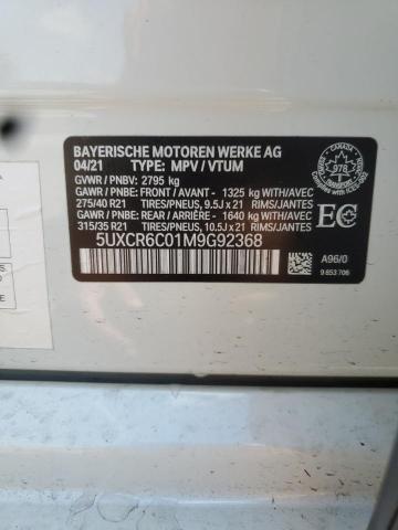 5UXCR6C01M9G92368 - 2021 BMW X5 XDRIVE40I WHITE photo 13