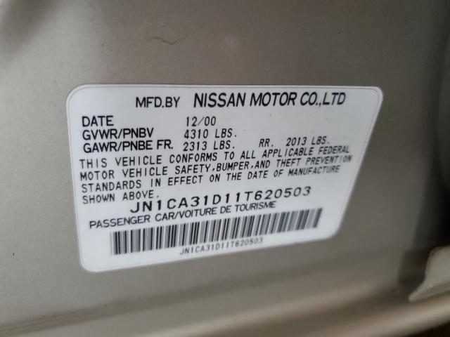 JN1CA31D11T620503 - 2001 NISSAN MAXIMA GXE BEIGE photo 12