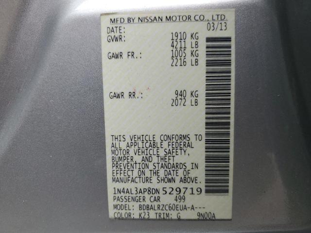 1N4AL3AP8DN529719 - 2013 NISSAN ALTIMA 2.5 SILVER photo 12