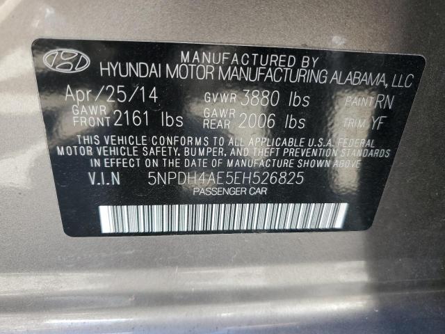 5NPDH4AE5EH526825 - 2014 HYUNDAI ELANTRA SE GRAY photo 12