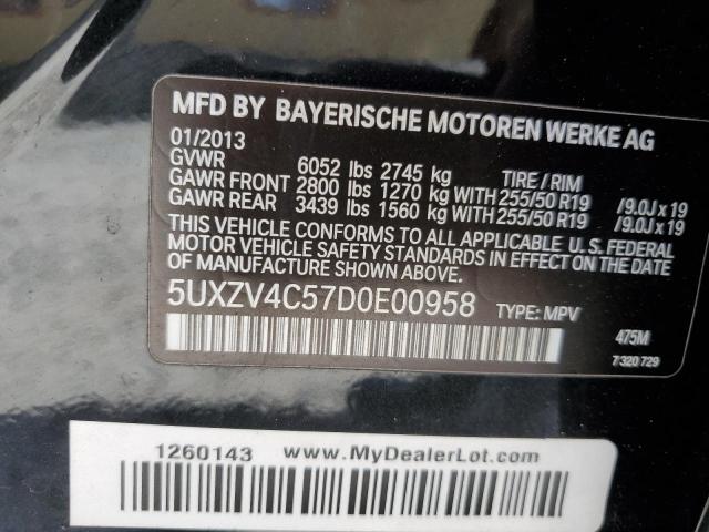 5UXZV4C57D0E00958 - 2013 BMW X5 XDRIVE35I BLACK photo 13