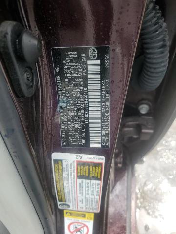 4T1BK3DB6CU466976 - 2012 TOYOTA AVALON BASE 勃艮第红 照片 13