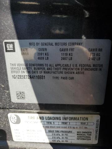 1G1ZE5E72A4116931 - 2010 CHEVROLET MALIBU LTZ ნაცრისფერი ფოტო 12