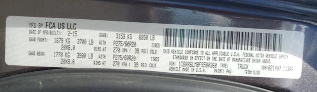 1C6RR6LM8FS580360 - 2015 RAM 1500 SLT CHARCOAL photo 12