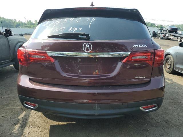 5FRYD4H44EB046217 - 2014 ACURA MDX TECHNOLOGY BURGUNDY photo 6