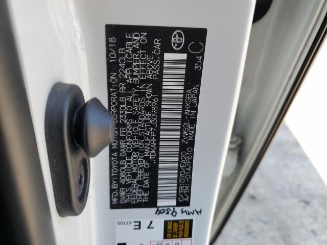 JTDKARFP7J3098961 - 2018 TOYOTA PRIUS PRIM WHITE photo 13