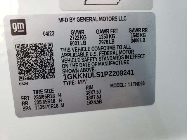 1GKKNULS1PZ209241 - 2023 GMC ACADIA SLT WHITE photo 14