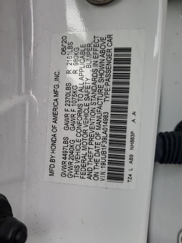 19UUB1F39LA014983 - 2020 ACURA TLX WHITE photo 13