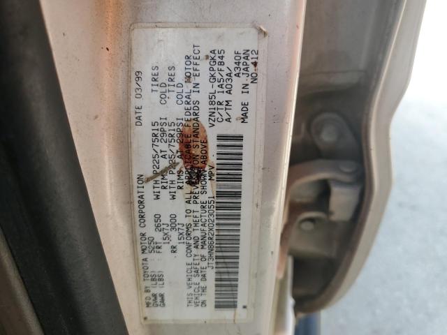 JT3HN86R2X0230551 - 1999 TOYOTA 4RUNNER SR5 SILVER photo 12