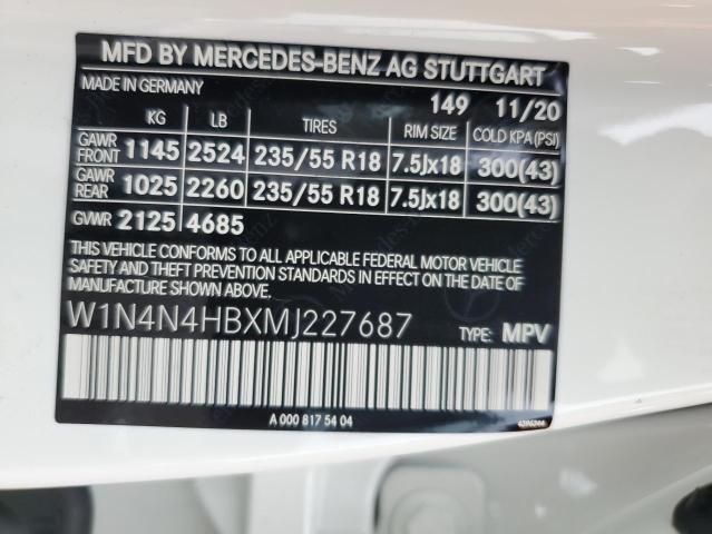 W1N4N4HBXMJ227687 - 2021 MERCEDES-BENZ GLA 250 4MATIC WHITE photo 13