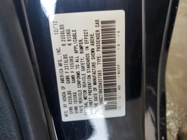 1HGCT1B82DA007563 - 2013 HONDA ACCORD EXL BLACK photo 13