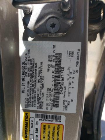 3FA6P0K98GR118931 - 2016 FORD FUSION TITANIUM 银色 照片 12