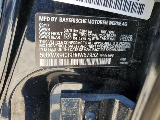 5UXWX9C39H0W67952 - 2017 BMW X3 XDRIVE28I BLACK photo 13