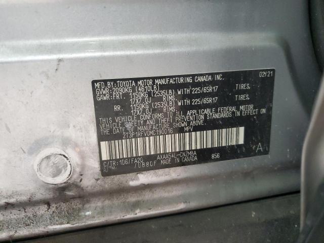 2T3P1RFV0MC190016 - 2021 TOYOTA RAV4 XLE SILVER photo 14