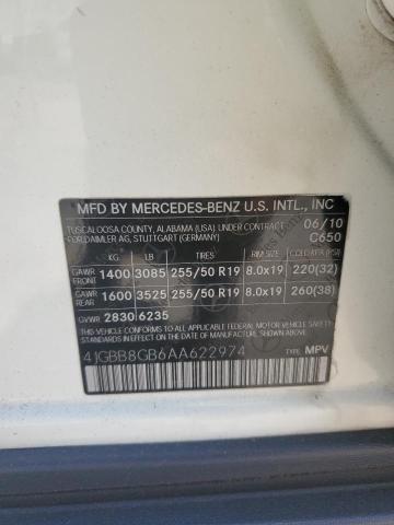4JGBB8GB6AA622974 - 2010 MERCEDES-BENZ ML 350 4MATIC WHITE photo 13