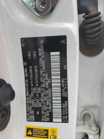 5TDKKRFH3FS089802 - 2015 TOYOTA HIGHLANDER XLE WHITE photo 13