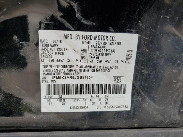 1FM5K8AR9JGB91904 - 2018 FORD EXPLORER POLICE INTERCEPTOR 黑色 照片 13