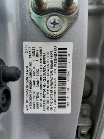 2HGFB2F83FH545550 - 2015 HONDA CIVIC EX Gümüş foto 12