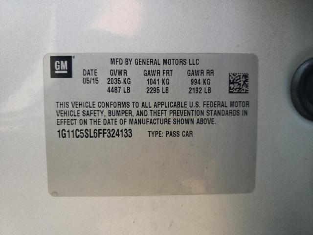 1G11C5SL6FF324133 - 2015 CHEVROLET MALIBU 1LT 银色 照片 12