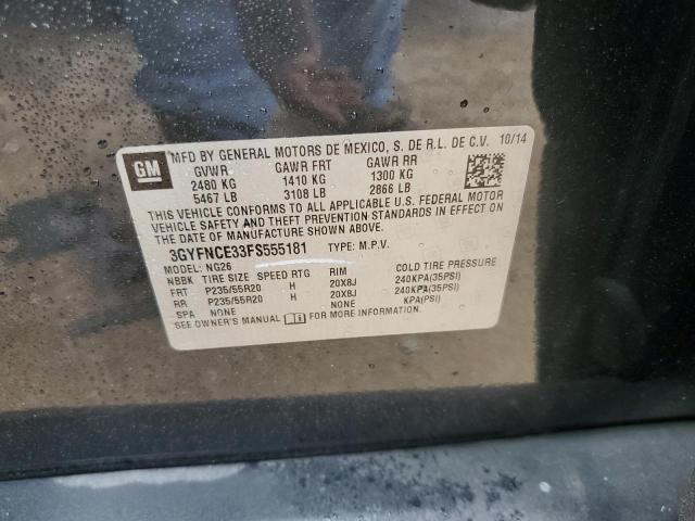 3GYFNCE33FS555181 - 2015 CADILLAC SRX PERFORMANCE COLLECTION Grafitowy zdjęcie 14