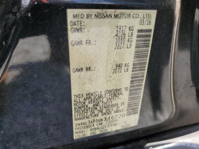 1N4AL3AP3GN346720 - 2016 NISSAN ALTIMA 2.5 GRAY photo 12