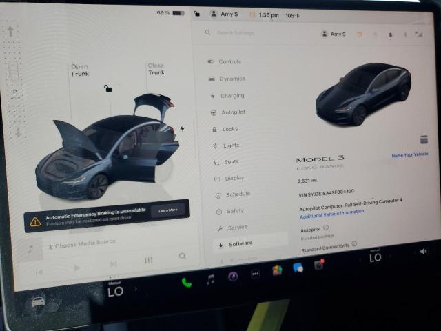 5YJ3E1EA4SF004420 - 2025 TESLA MODEL 3 Մոխրագույն լուսանկար 9