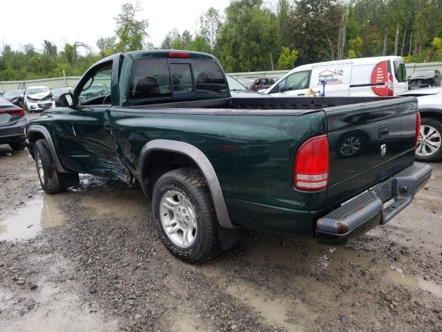 1B7FL16X62S694535 - 2002 DODGE DAKOTA BASE GREEN photo 2