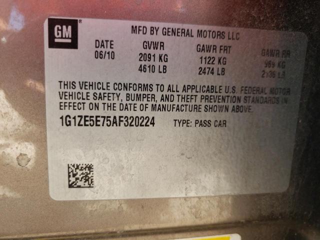 1G1ZE5E75AF320224 - 2010 CHEVROLET MALIBU LTZ ყავისფერი ფოტო 12