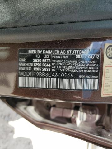 WDDHF9BB8CA640269 - 2012 MERCEDES-BENZ E 550 4MATIC BROWN photo 12