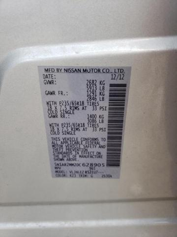 5N1AR2MM2DC628905 - 2013 NISSAN PATHFINDER S SILVER photo 13