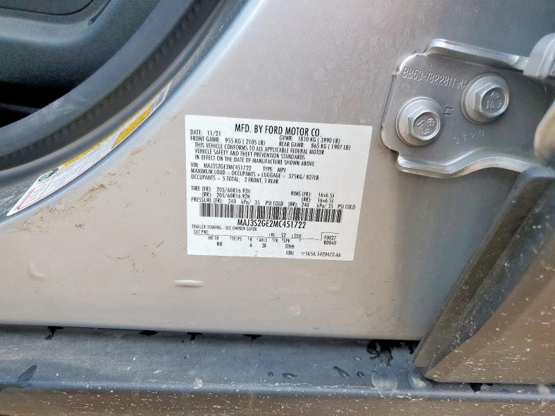 MAJ3S2GE2MC451722 - 2021 FORD ECOSPORT SE Gümüş fotoğraf 14