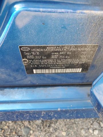 5NPE34AF7KH742327 - 2019 HYUNDAI SONATA LIMITED BLUE photo 12