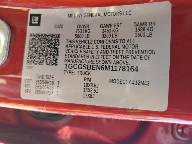 1GCGSBEN6M1178164 - 2021 CHEVROLET COLORADO BURGUNDY photo 13