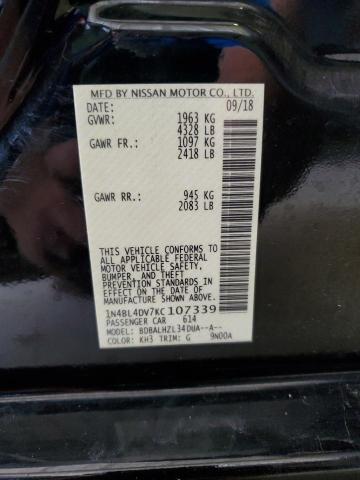 1N4BL4DV7KC107339 - 2019 NISSAN ALTIMA SV BLACK photo 13