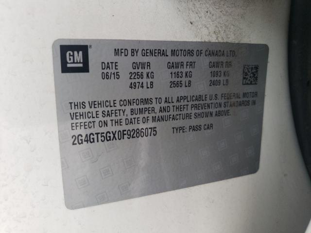 2G4GT5GX0F9286075 - 2015 BUICK REGAL GS 奶油色 照片 12