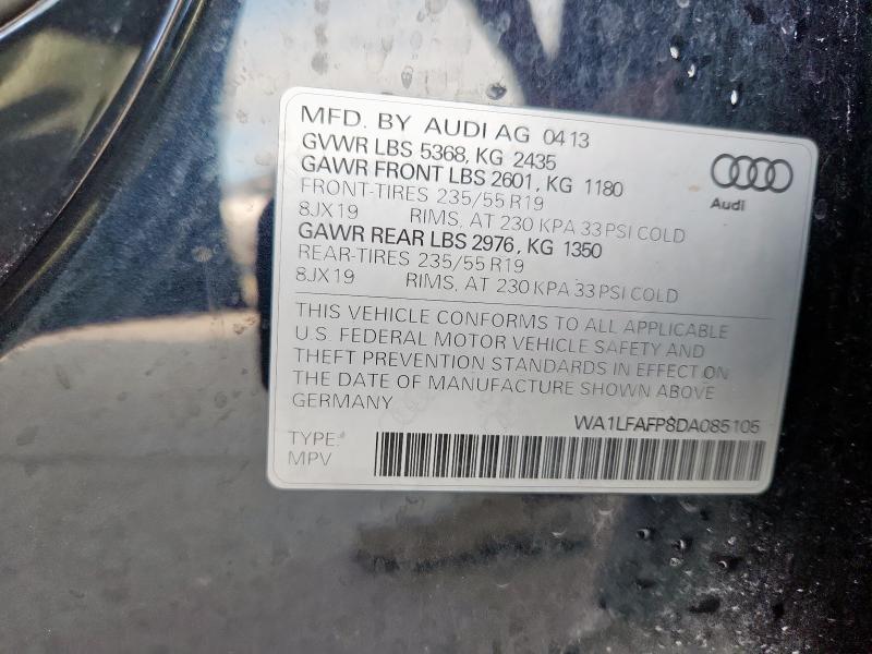 WA1LFAFP8DA085105 - 2013 AUDI Q5 PREMIUM PLUS Կապույտ լուսանկար 14