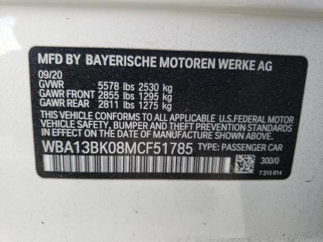 WBA13BK08MCF51785 - 2021 BMW M550XI WHITE photo 13