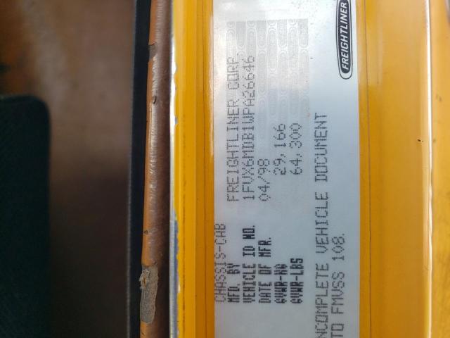 1FVX6MDB1WPA26646 - 1998 FREIGHTLINER CONVENTIONAL FLD112 YELLOW photo 13